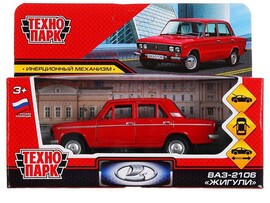 Машина металл. ВАЗ-2106 Жигули 12 см, дв., инерц., красный. Технопарк
