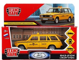 Машина металл. ВАЗ-2104 Жигули Такси 12 см, дв., багаж. Технопарк