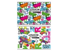 Альбом для рисов. А4 20л. Разноцветные скейты, скр. 20-5116