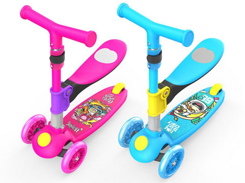 Донецк игрушка оптом Самокат 3-х колесный с сиденьем (колеса PU) 55*13*62 см SY-S338