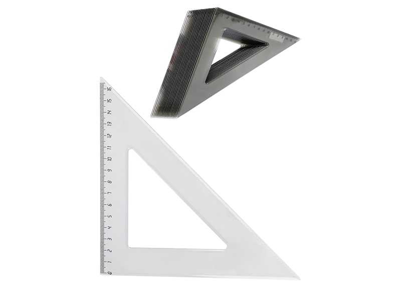 Треугольник прозрачный тониров. 16 см. Л-6208