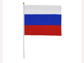 Флаг со штоком 16х24см "Россия" без герба (кратно 12)