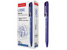 Ручка масл. авт. HATBER LOGIC 0,7мм трехгр. корп., синяя (кратно 12)