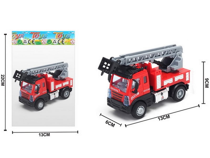 Машина инерц. металл. «Пожарная» 13 см, прорезин. колеса, в пак. 7135S3