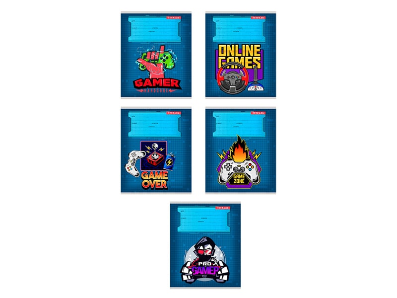 Тетрадь 12л Хардкорный геймер, клетка, мел. обл. 12-4340