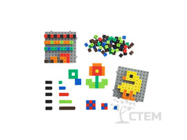 Набор с основанием и карточками (кубики соединяющиеся 1 см 240 шт)