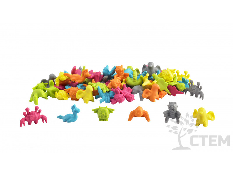 Донецк игрушка оптом Материал счетный "Монстры" (72 шт, 6 видов, 6 цветов) с заданиями