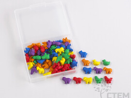 Материал счетный фигурки "Домашние животные" (72 шт, 6 форм, 6 цветов) доставка оптом в Донецк