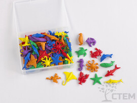 Материал счетный фигурки "Морские обитатели" (84 шт, 14 видов, 6 цветов) доставка оптом в Донецк