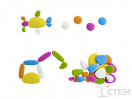 Радужные камешки "Флюро" 9 форм, 6 цветов, 39 шт с карточками доставка оптом в Донецк