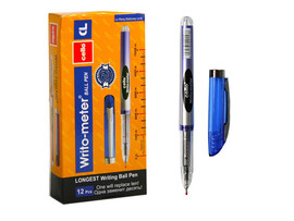 Ручка масл. Writo-meter 10км, сереб. корп., синяя (кратно 12)