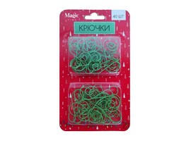 Крючки ЗЕЛЕНЫЕ из стальной проволоки 4,2 см (40шт/уп) 88561 доставка оптом в Донецк