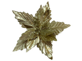 Елочное украшение ЦВЕТОК золотые мечты на клипсе 32 см 86995 доставка оптом в Донецк