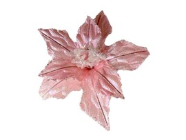 Елочное украшение ЦВЕТОК нежно-розовый на клипсе 27 см 88835 доставка оптом в Донецк