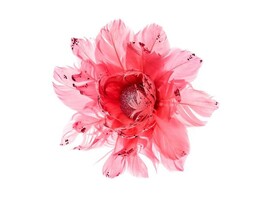 Елочное украшение ЦВЕТОК роскошь из гусиного пера на клипсе 14 см 88865 доставка оптом в Донецк