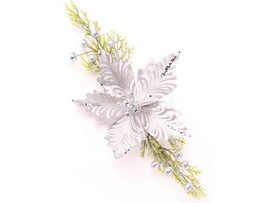 Интерьерное украшение ЦВЕТОК серебристый 37 см 88814 доставка оптом в Донецк