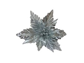 Елочное украшение ЦВЕТОК серебряные мечты на клипсе 32 см 86996 доставка оптом в Донецк