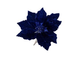 Елочное украшение ЦВЕТОК изумрудный с золотистыми блестками на клипсе 26 см 88886 доставка оптом в Донецк