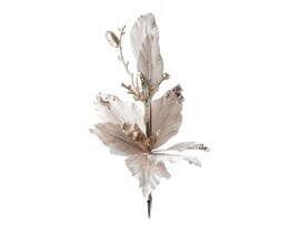 Елочное украшение ЦВЕТОК молочный на клипсе 36 см 88874 доставка оптом в Донецк