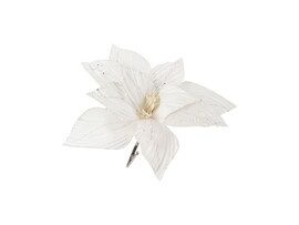 Елочное украшение ЦВЕТОК перламутровый на клипсе 32 см 88887 доставка оптом в Донецк