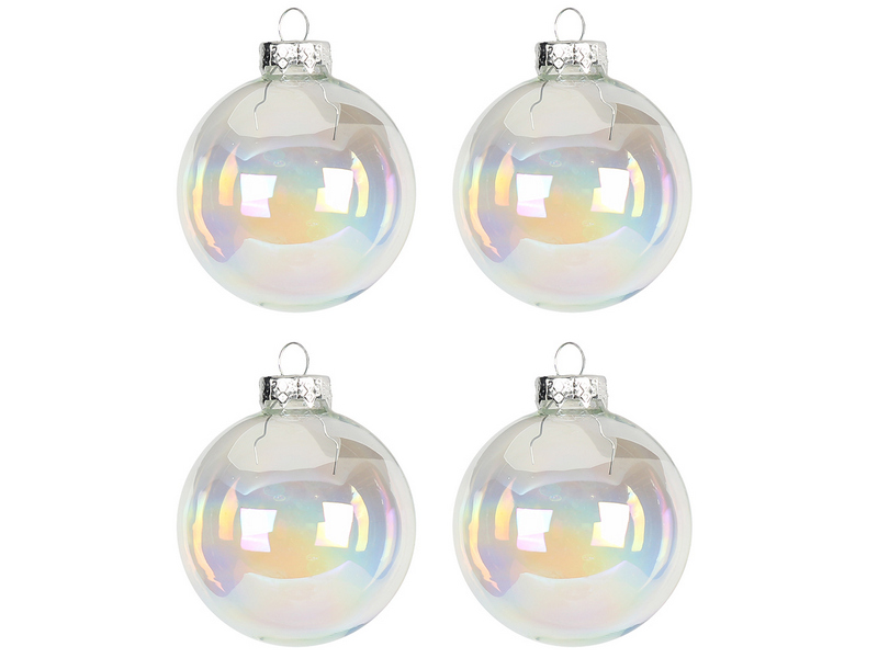 Донецк игрушка оптом Набор ШАРЫ ЖЕМЧУГ из стекла 6 см (4шт/уп) 90655