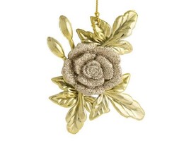 Подвеска елочная РОЗА В ЗОЛОТОМ БЛЕСКЕ 12 см 81984 доставка оптом в Донецк