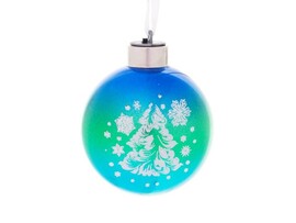 Шар ЕЛОЧКА из стекла со светодиодной подсветкой 8*8*8 см 89856 доставка оптом в Донецк