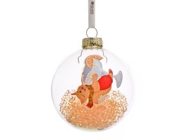 Шар елочный ИГРИВАЯ ЛИСИЧКА из стекла с наполнением 8*8*8 см 89852 доставка оптом в Донецк