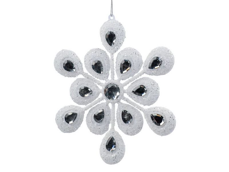 Донецк игрушка оптом Подвеска елочная СНЕЖИНКА 14 см 91171