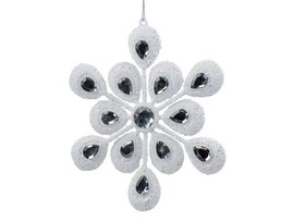 Подвеска елочная СНЕЖИНКА 14 см 91171 доставка оптом в Донецк