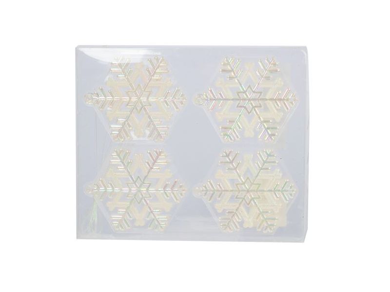 Донецк игрушка оптом Набор подвесок СНЕЖИНКИ 6,5 см (8шт/уп) 91186