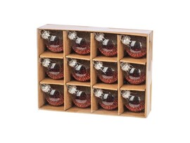 Набор ШАРЫ КРАСНЫЕ БУСИНКИ из стекла 3 см (12шт/уп) 91447 доставка оптом в Донецк