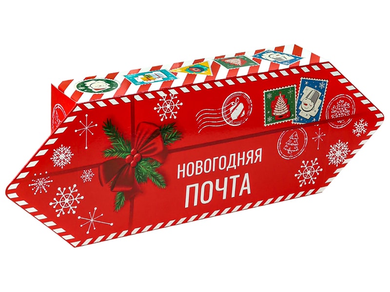 Коробка для конфет Новогодняя почта 700г ПП-6531 (кратно 20)