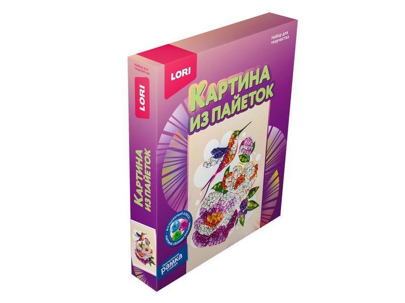 Донецк игрушка оптом Картина из пайеток "Колибри" 20*25 см