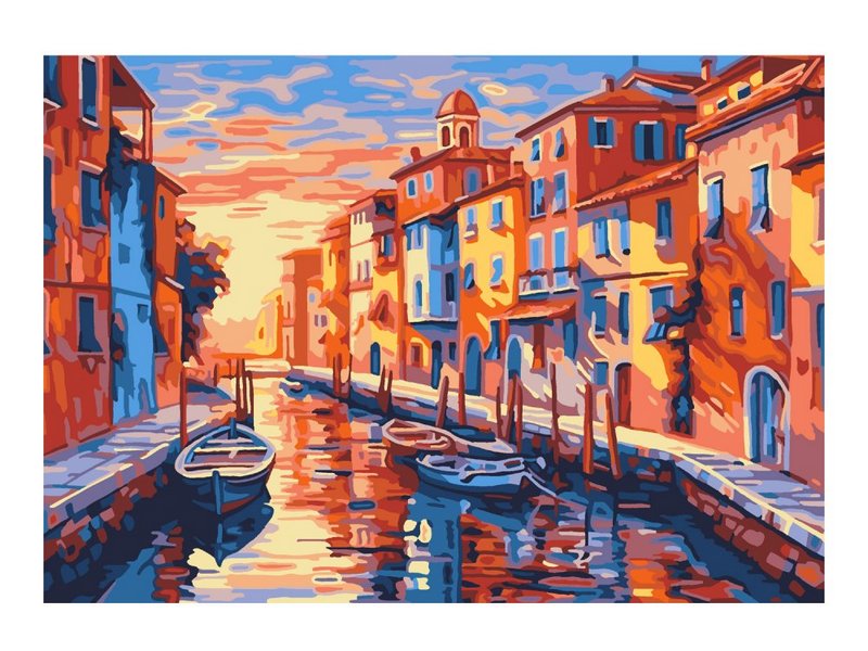 Донецк игрушка оптом Картина на картоне с красками 20х28,5 см по номерам. НА ЗАРЕ