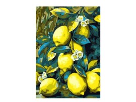 Картина на картоне с красками 20х28,5 см по номерам. ЛИМОНЫ доставка оптом в Донецк