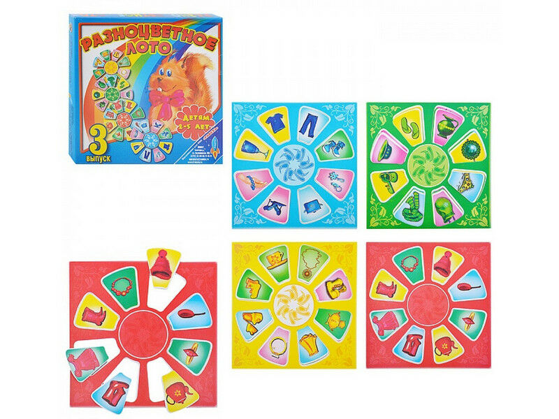 Донецк игрушка оптом Лото разноцветное-3 (белка)
