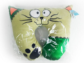 Игрушка-валик Кот с ушками 33х33см VPS-008 доставка оптом в Донецк