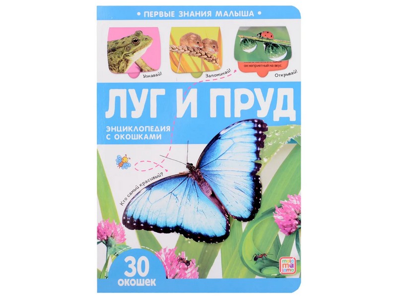 Донецк игрушка оптом Энциклопедия с окошками. Первые знания малыша. Луг и пруд
