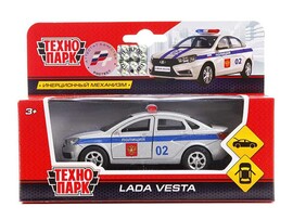 Машина металл. Lada Vesta Полиция 12 см, дв., багаж., инерц. Технопарк