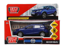 Машина металл. Nissan Qashqai 12 см, дв., багаж., инерц., синий. Технопарк