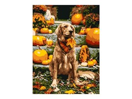 Картина на картоне с красками 40х50 см по номерам. СОБАКА доставка оптом в Донецк