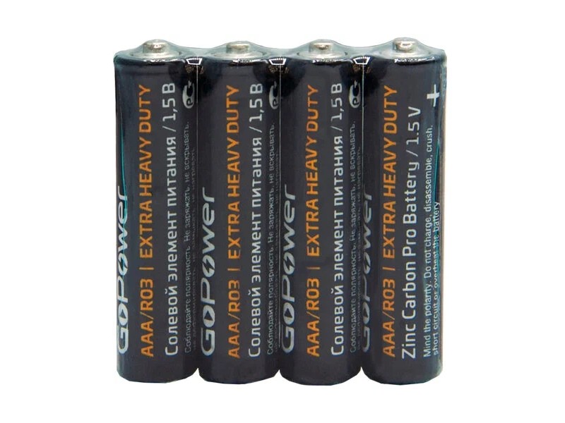 Донецк игрушка оптом Батарейки мизинчиковые GoPower (солевые, 1,5V) 4шт/уп