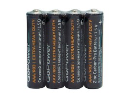 Батарейки мизинчиковые GoPower (солевые, 1,5V) 4шт/уп доставка оптом в Донецк