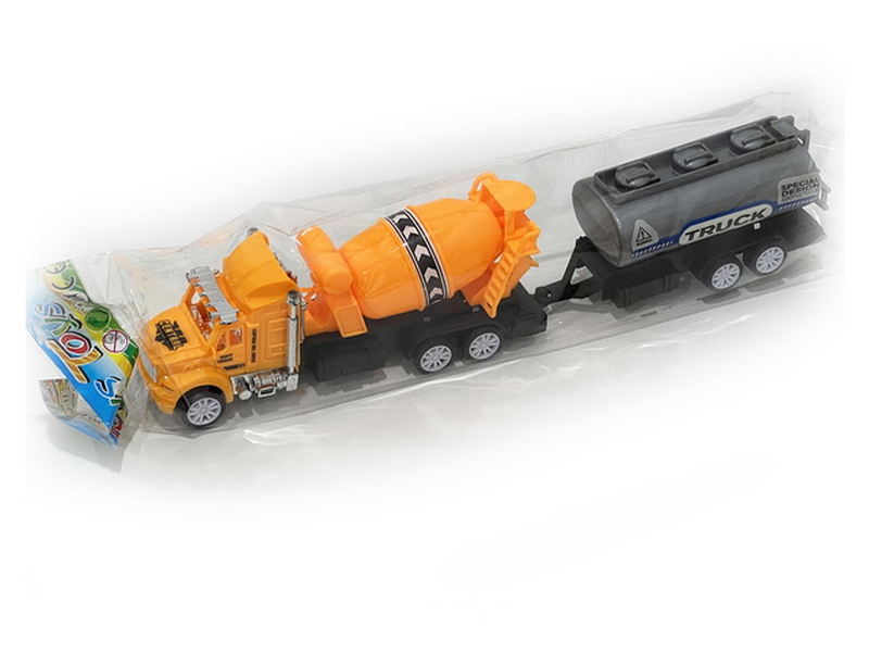 Донецк игрушка оптом Бетономешалка 16 см инерц. с прицепом в пак. 8802-11