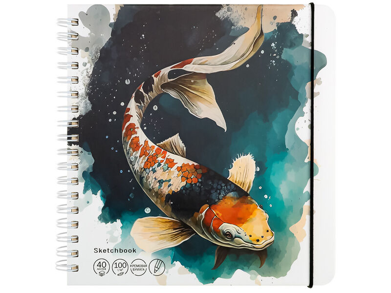 Донецк игрушка оптом Скетчбук 165х165мм 40л «ЖИТЕЛЬ ПОДВОДНОГО МИРА» (7БЦ, гребень, мат. лам.)