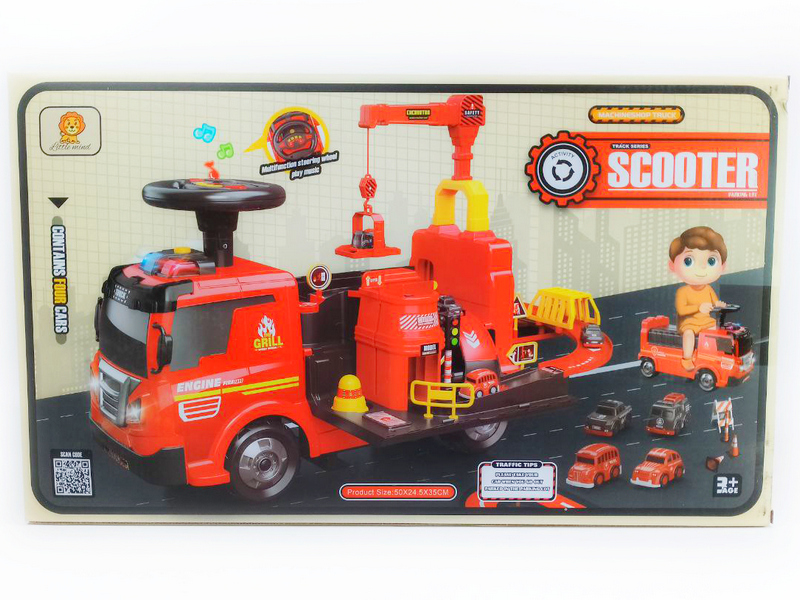 Донецк игрушка оптом Толокар «Пожарный» с треком на бат.(свет,звук)52*25*31см в кор. ZH914