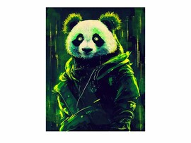 Холсты с красками 40х50 см по ном. Модная панда. Арт. ХК-6866