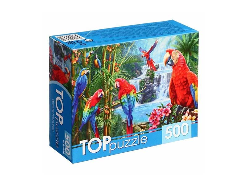 TOPpuzzle. Пазлы 500 эл. Яркие попугаи. ХТП500-6975