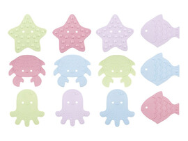 Антискользящие мини-коврики Sea Animals, Soft colors 12 шт. RBM-012-SA